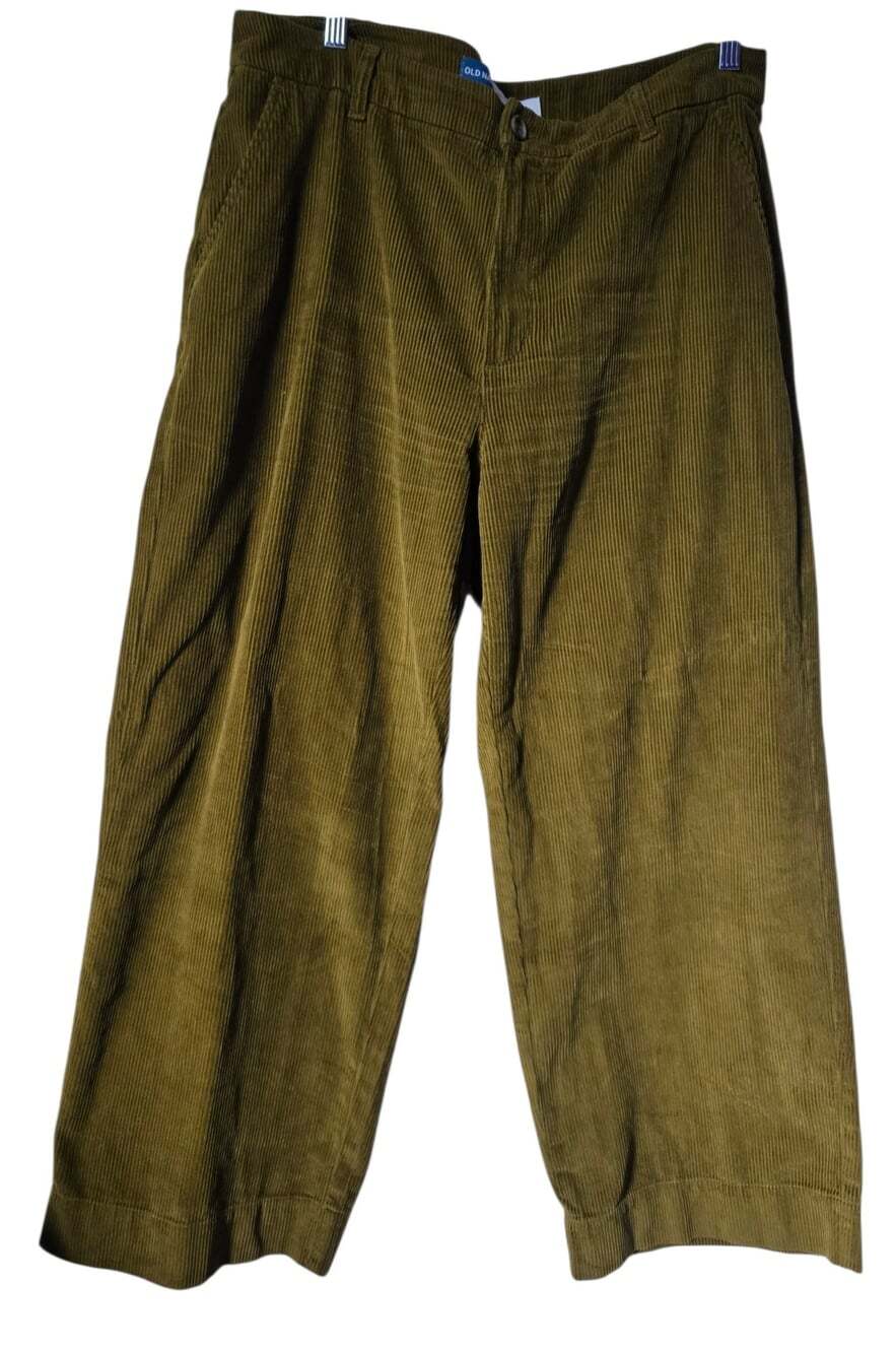 Old Navy Corduroy Women's Olive Green Wide Leg Pants Sz 14
